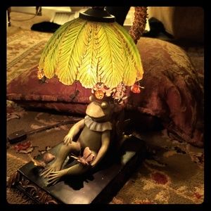 Sterling Frog Prince Frog King Beaded Lamp
